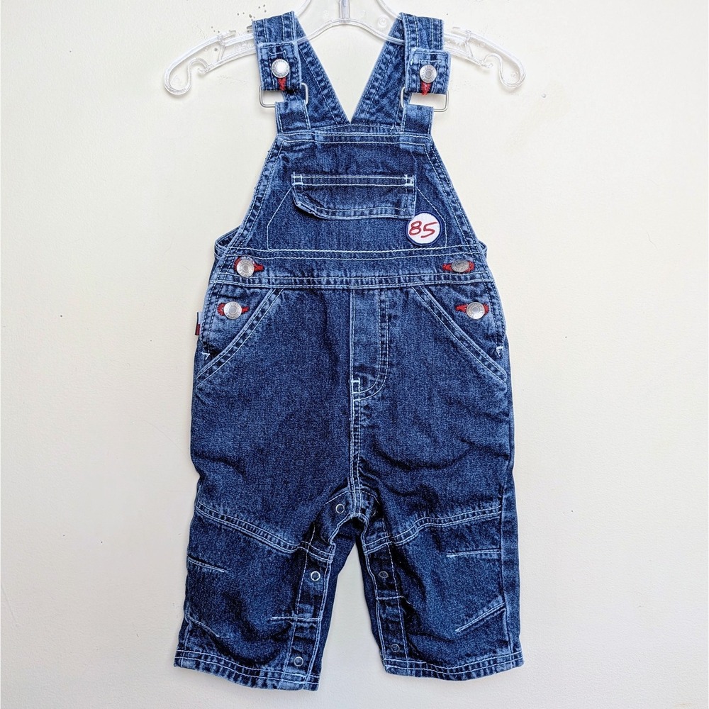 Vintage Tommy Hilfiger Denim Toddler Kids Bib Overalls‎ Logo 90s Size 3-6 Months